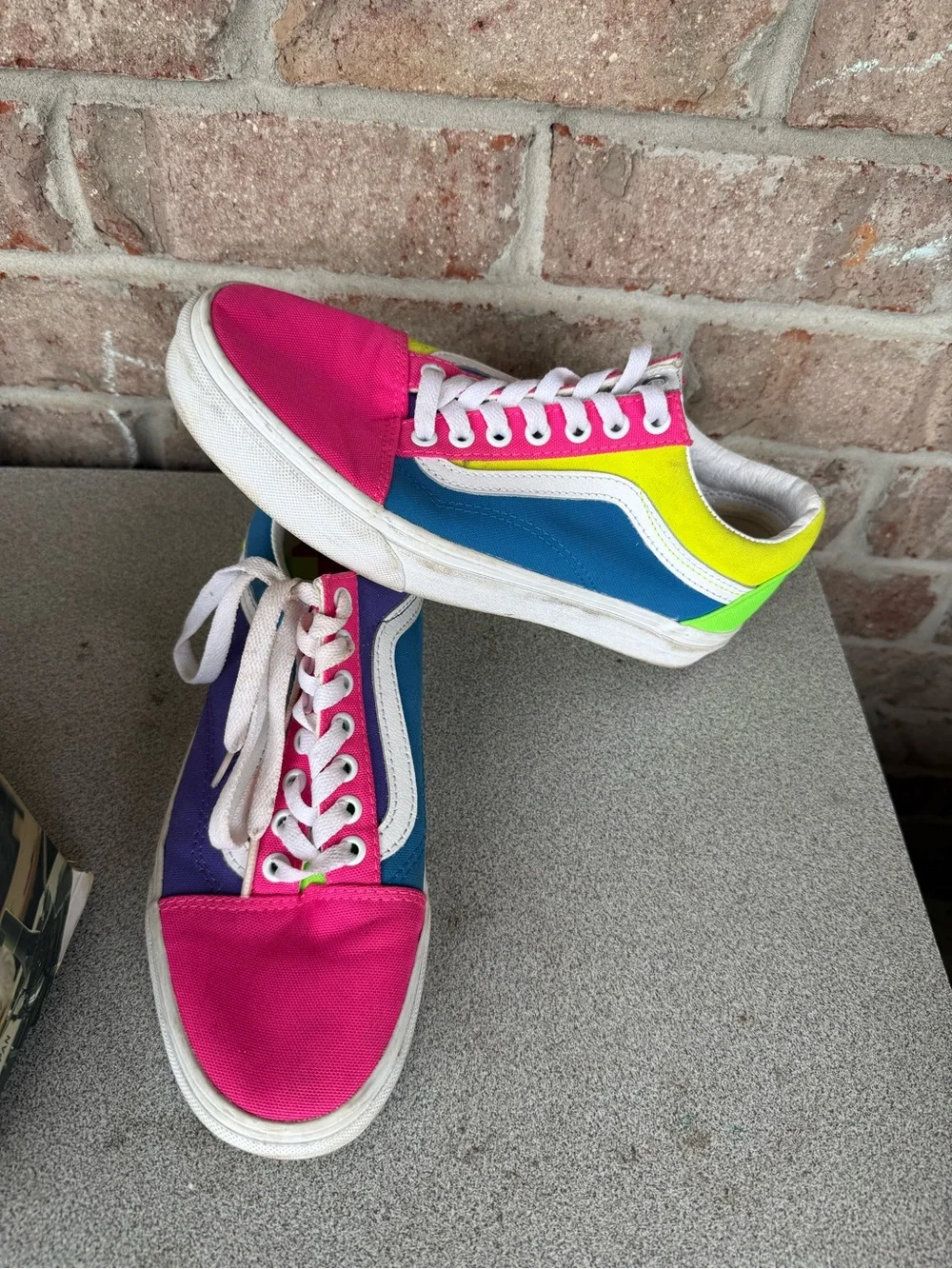Vans Women’s Colorblock Low-Top Sneakers in Pink, Blue, Yellow & Purple